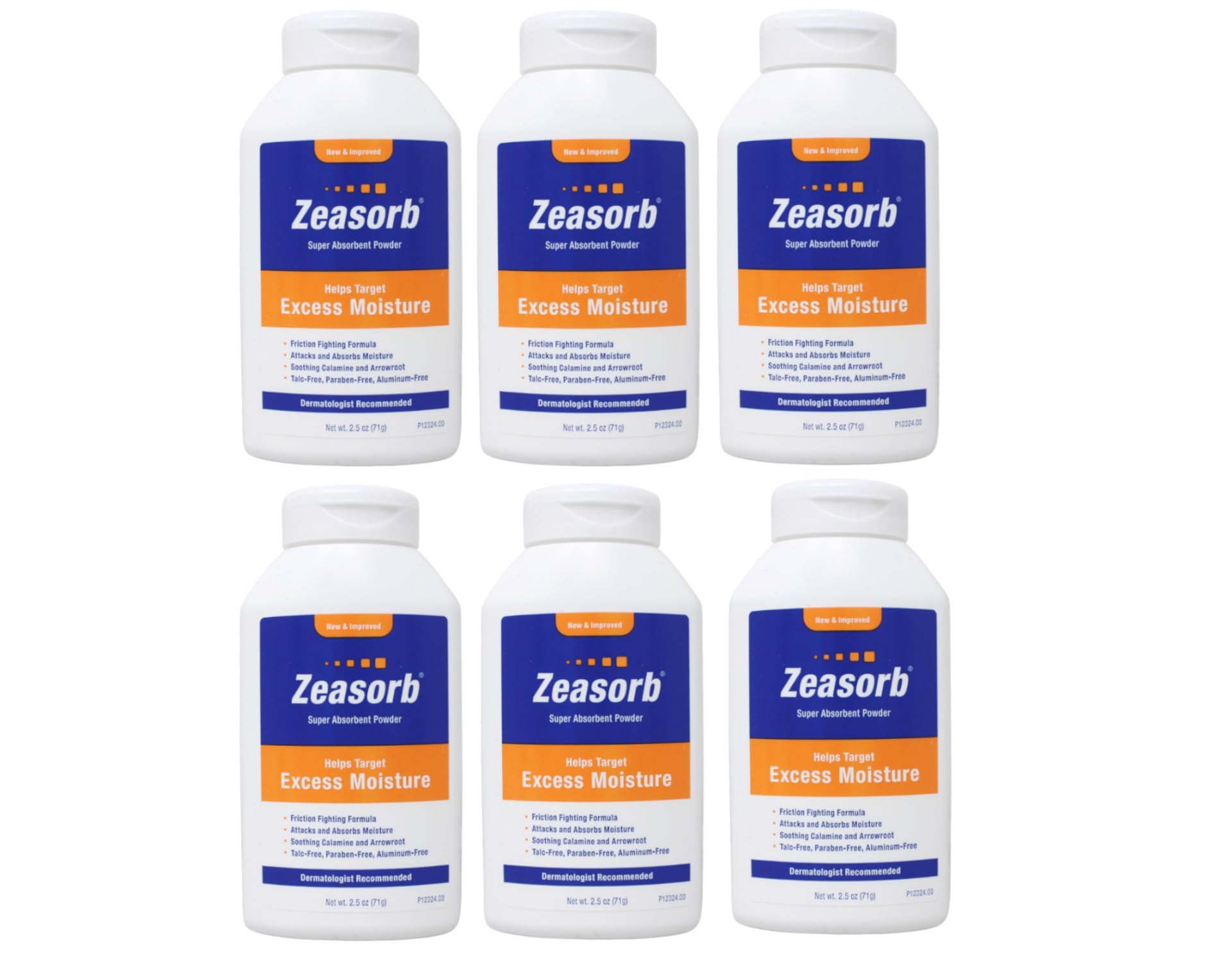Zeasorb Special Pack front view showing six powder tubs for dry skin