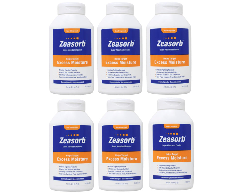 Zeasorb Special Pack front view showing six powder tubs for dry skin