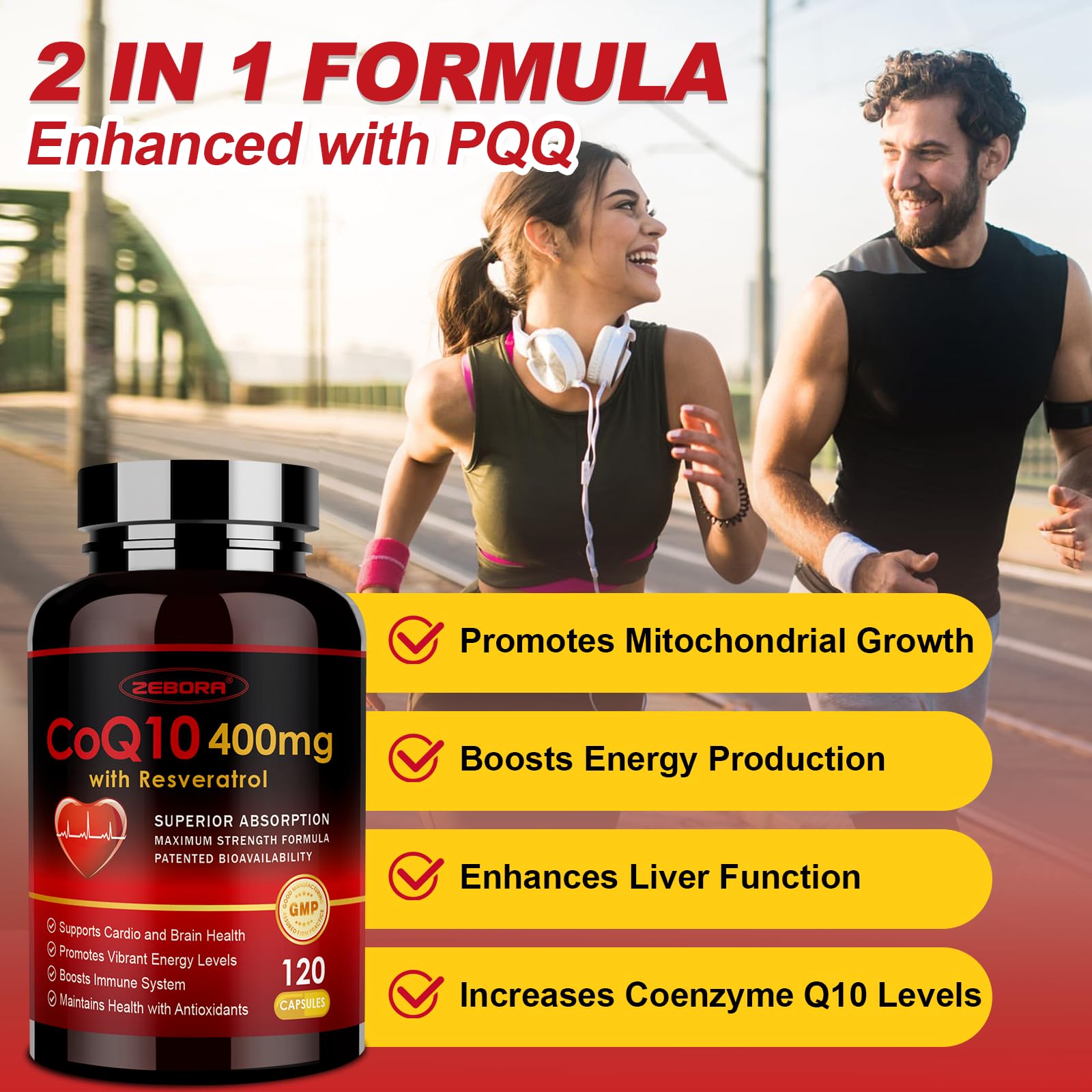 ZEBORA CoQ10 with black pepper enhances absorption and effectiveness.
