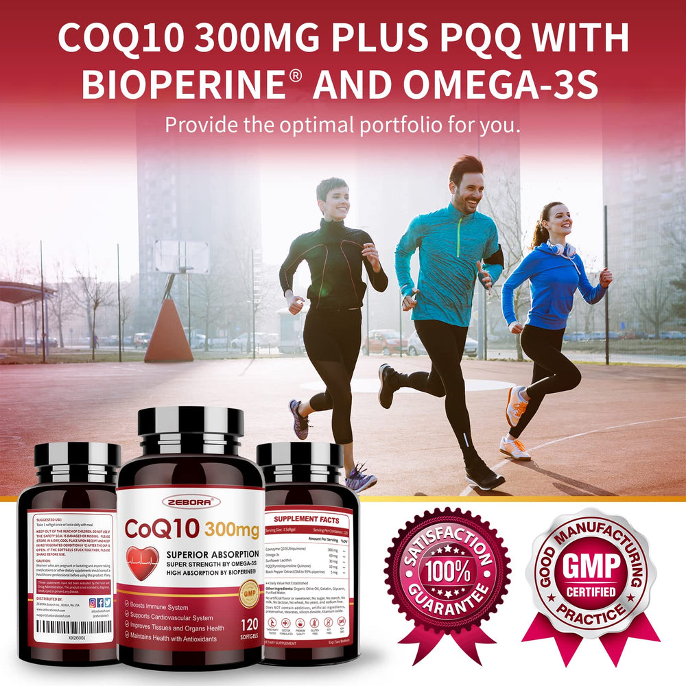ZEBORA CoQ10 ingredients with sunflower lecithin and black pepper for absorption
