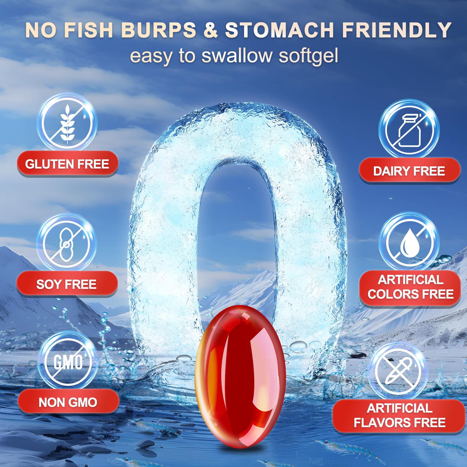 ZEBORA Krill Oil emphasizes heart health support with choline.