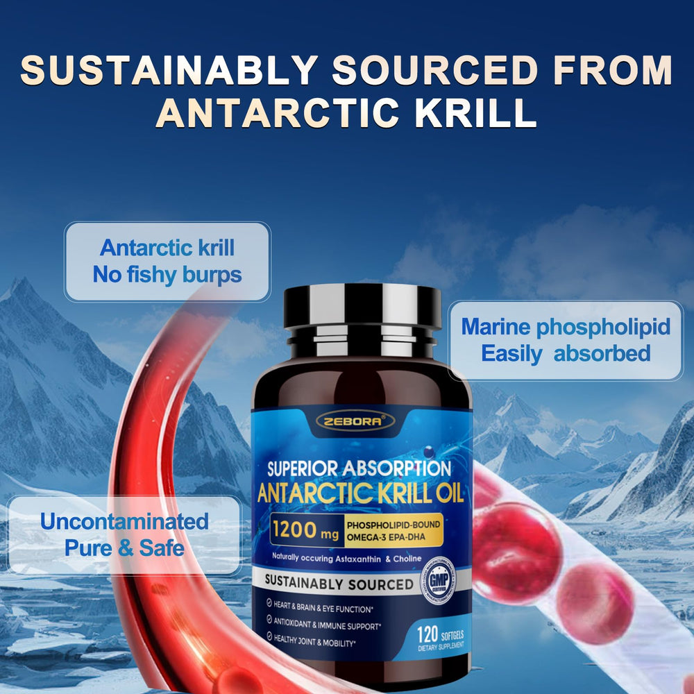 No fishy aftertaste with ZEBORA Krill Oil softgels.