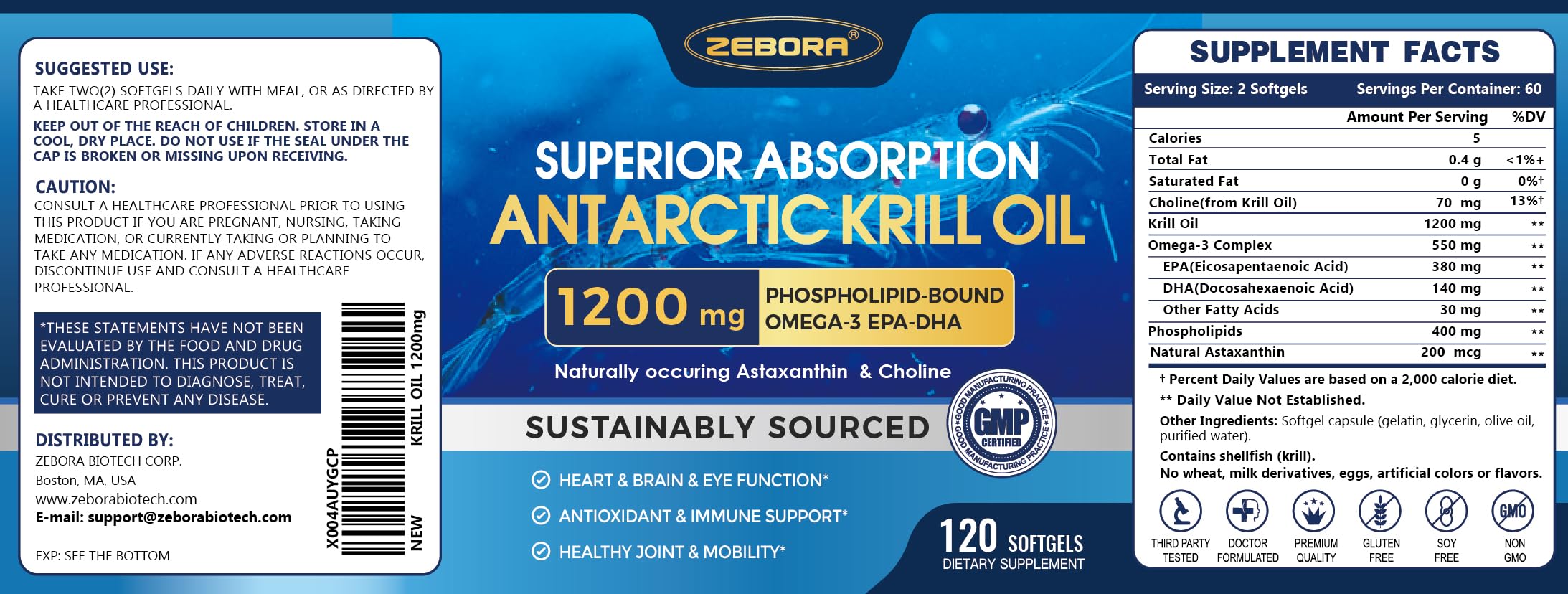 Travel-friendly bottle of ZEBORA Krill Oil for daily routines.
