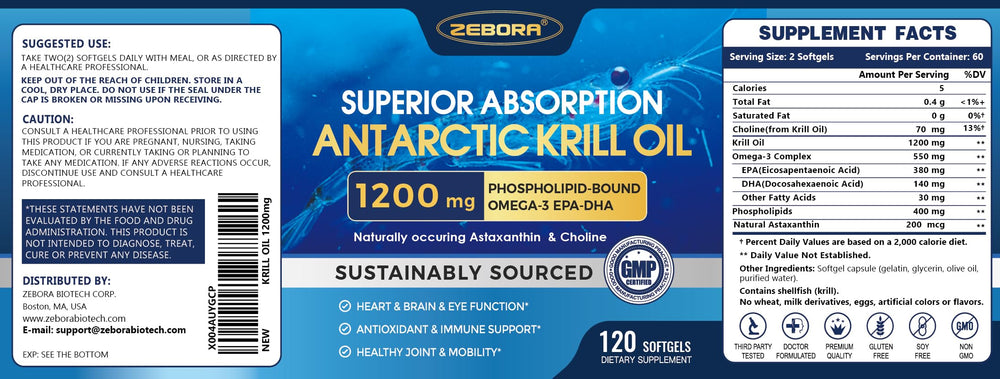Travel-friendly bottle of ZEBORA Krill Oil for daily routines.