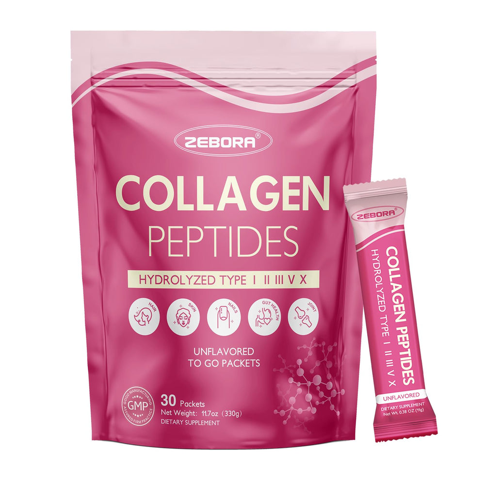 ZEBORA multi collagen packets package ready for daily hydration and beauty support