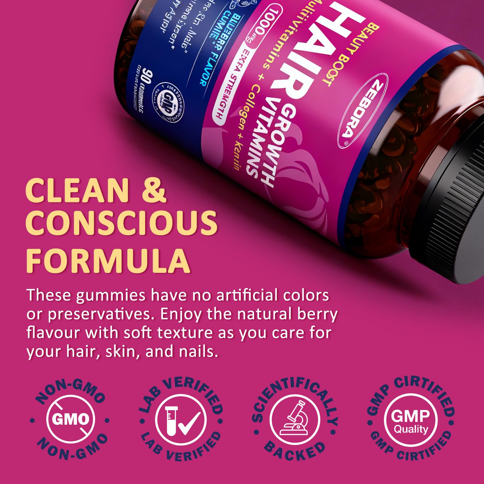 ZEBORA nails and skin benefit from Biotin blend with visible glow