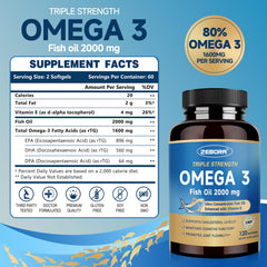 ZEBORA omega-3 softgels close-up showing rich texture and high potency