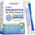 ZEBORA Probiotics for Women & Men – 100B CFU, Prebiotics & Enzymes, 3-in-1 Digestive Health