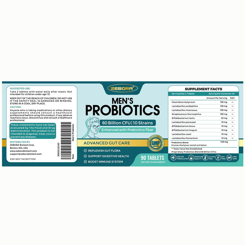 ZEBORA Probiotics gluten-free and soy-free formulation