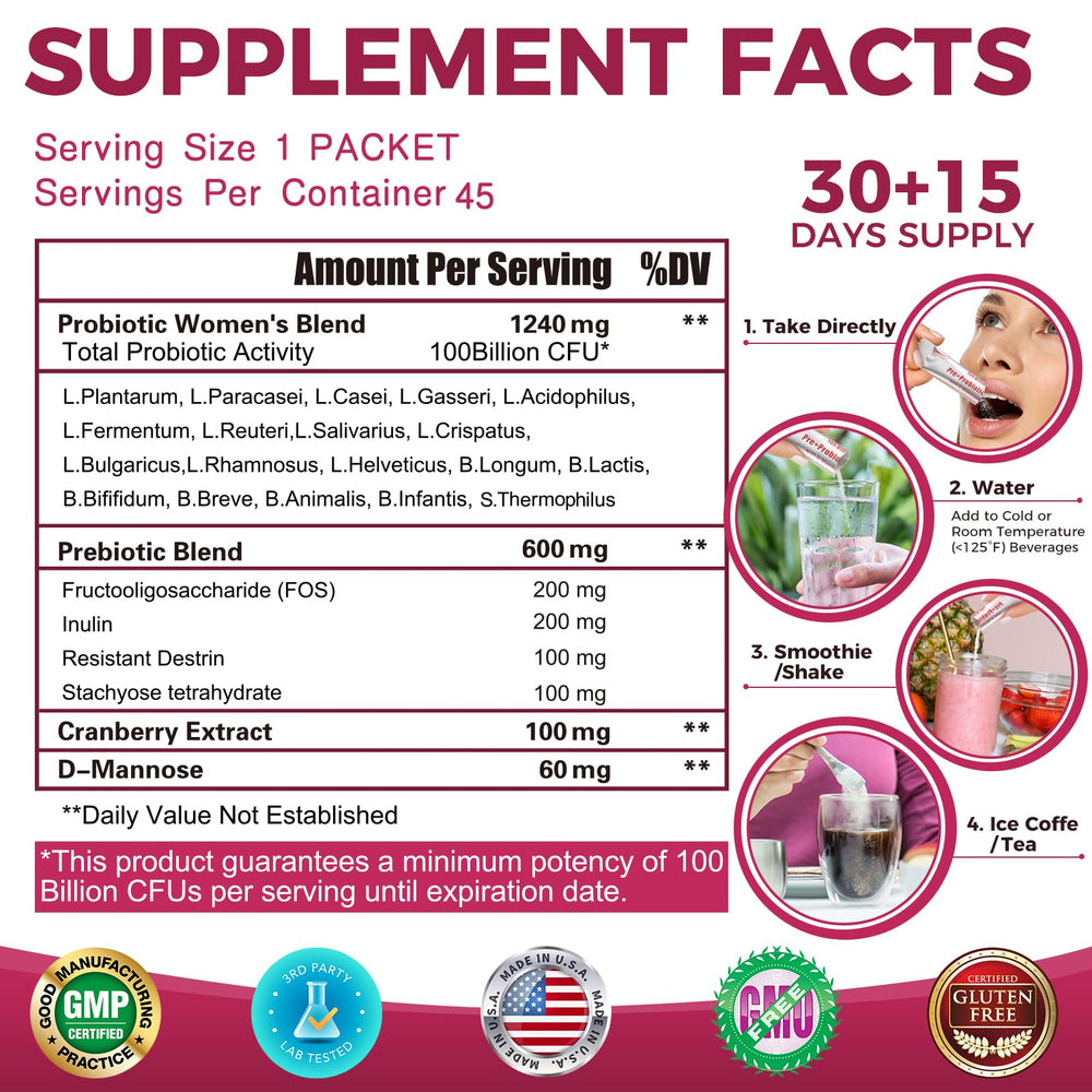 ZEBORA Probiotics Women shelf-stable packaging for travel and daily care