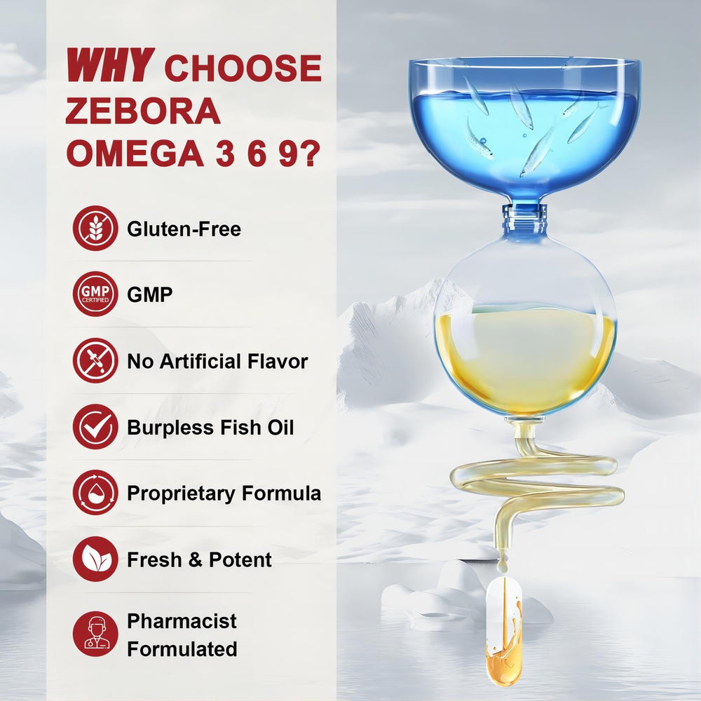 ZEBORA ingredients close-up shows flaxseed and borage oil inclusion