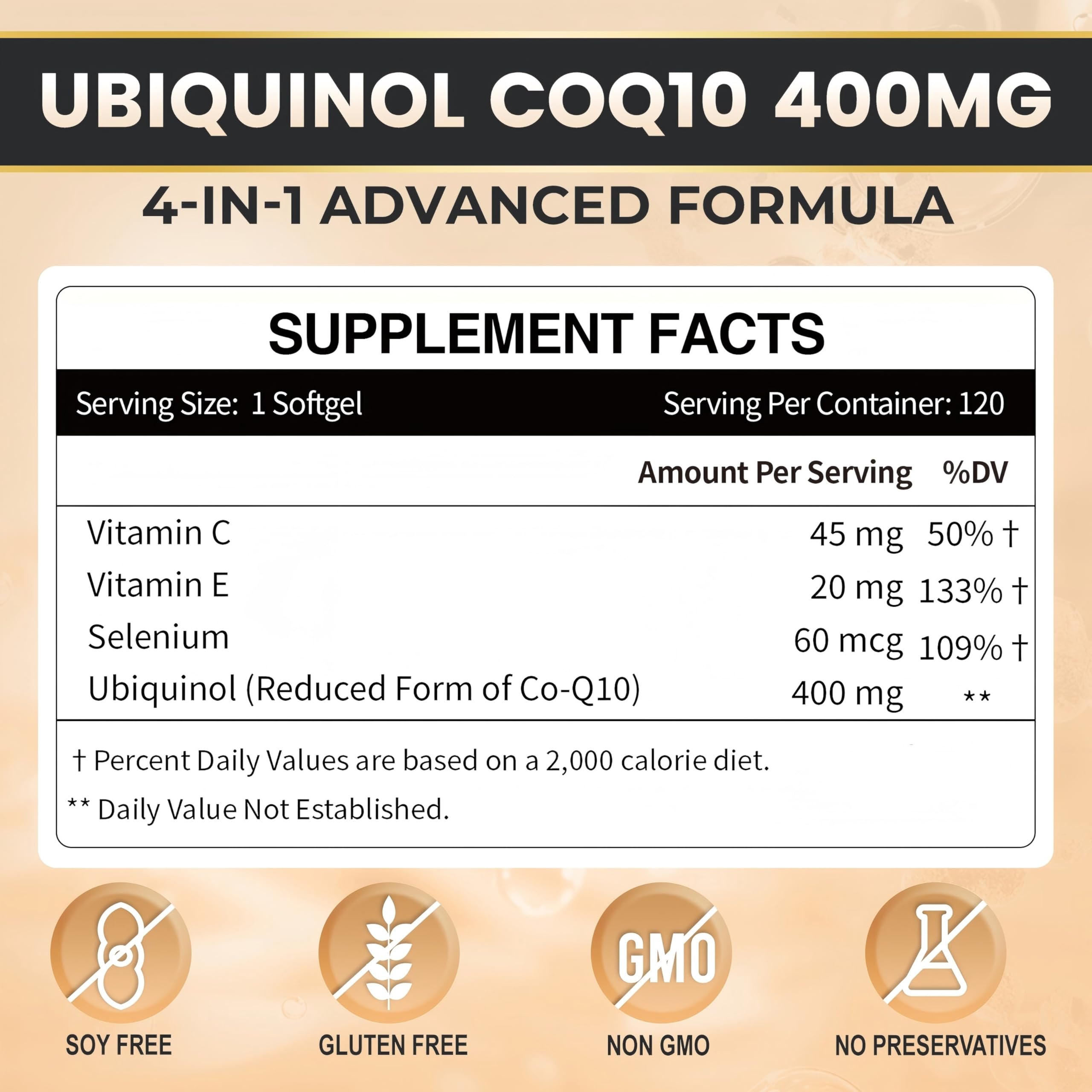 Close-up of ZEBORA CoQ10 softgels showing capsule texture and quality