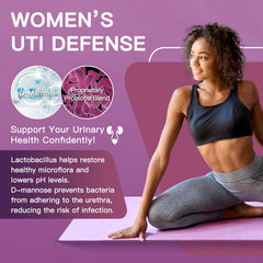 ZEBORA women's probiotics D-Mannose bottle demonstrating urinary and gut balance benefits