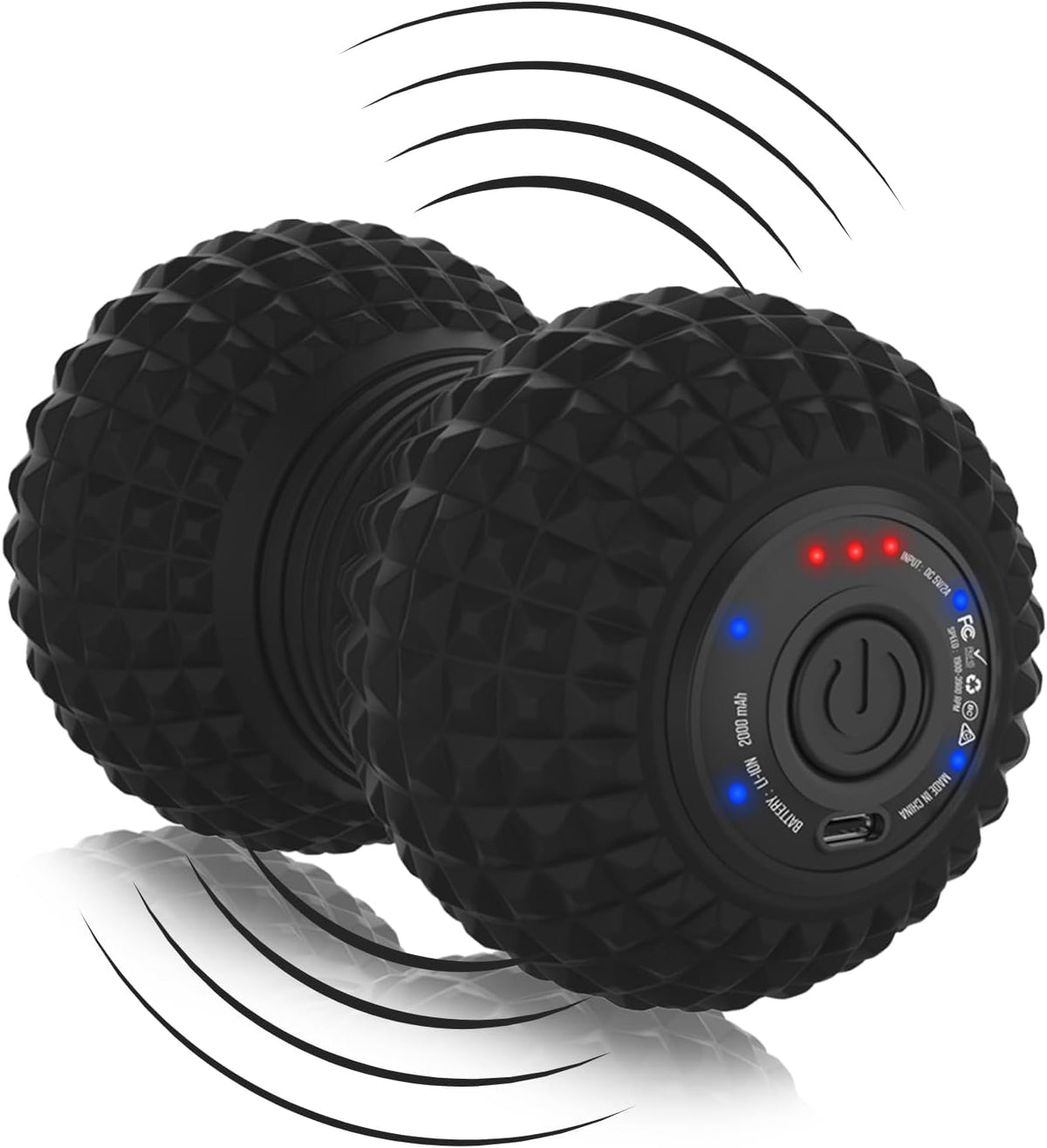 ZeenKind vibrating peanut massage ball front view for deep tissue release and flexibility