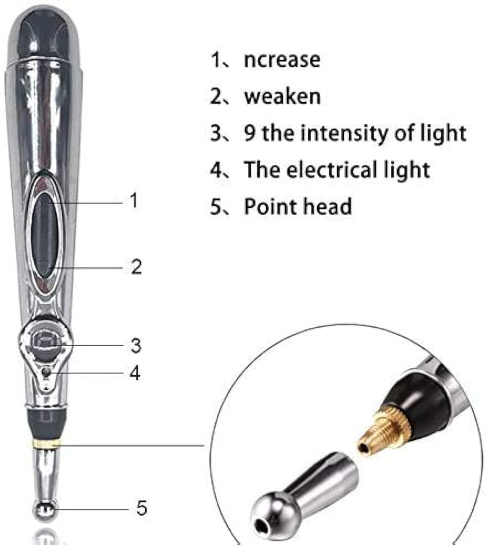 Zeerkeer Acupuncture Pen node head close-up targets localized discomfort.