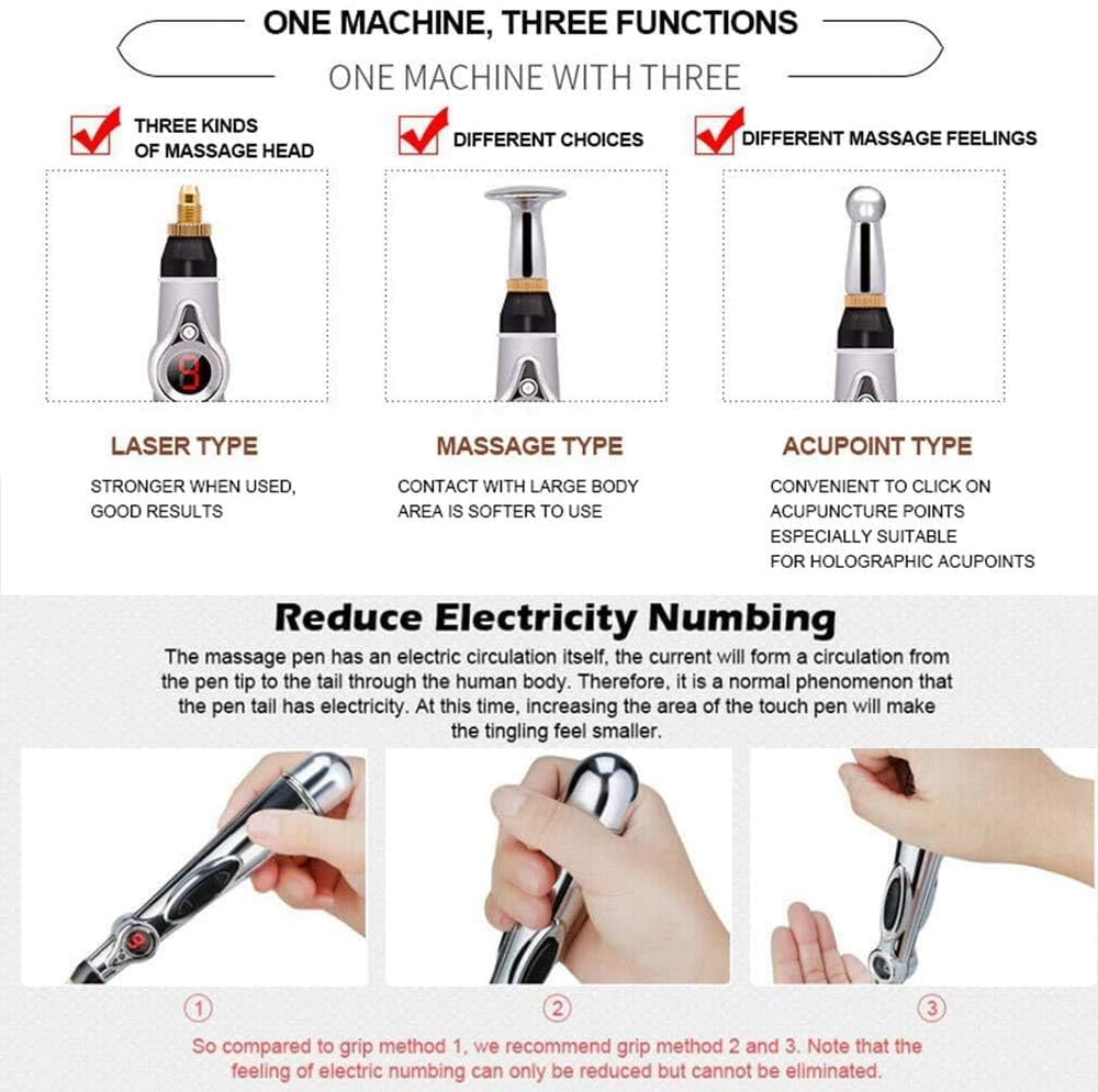 Zeerkeer Acupuncture Pen packaging contents with gel refills.