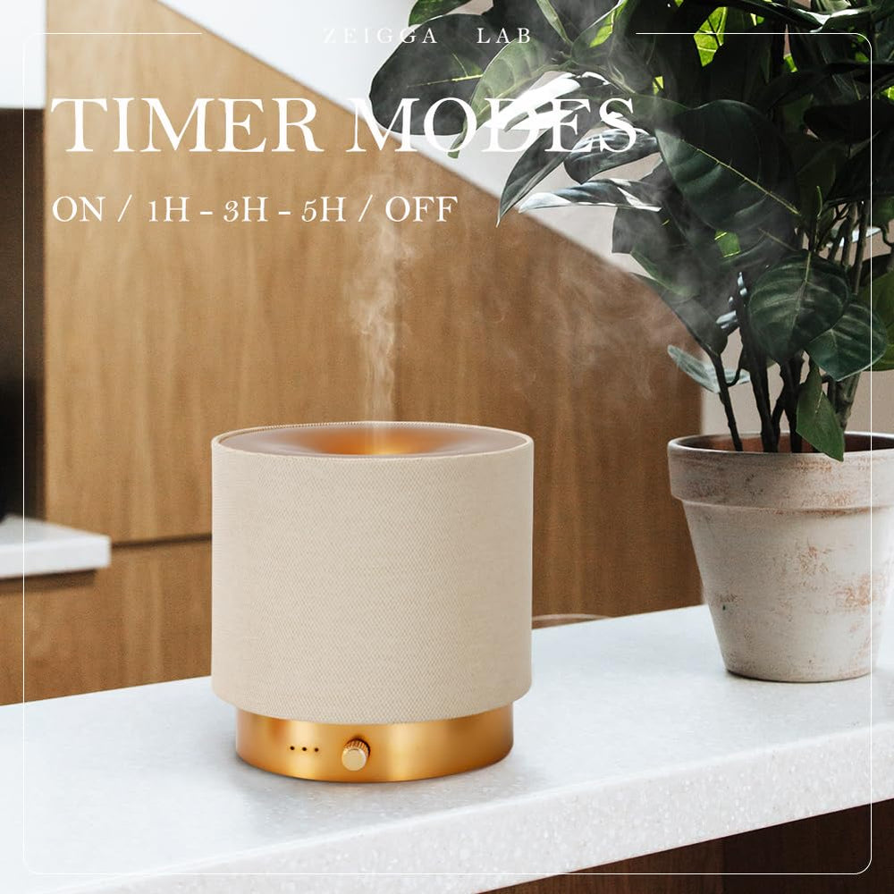 ZEIGGA LAB Elegant Fabric Diffuser USB cable included for easy setup.
