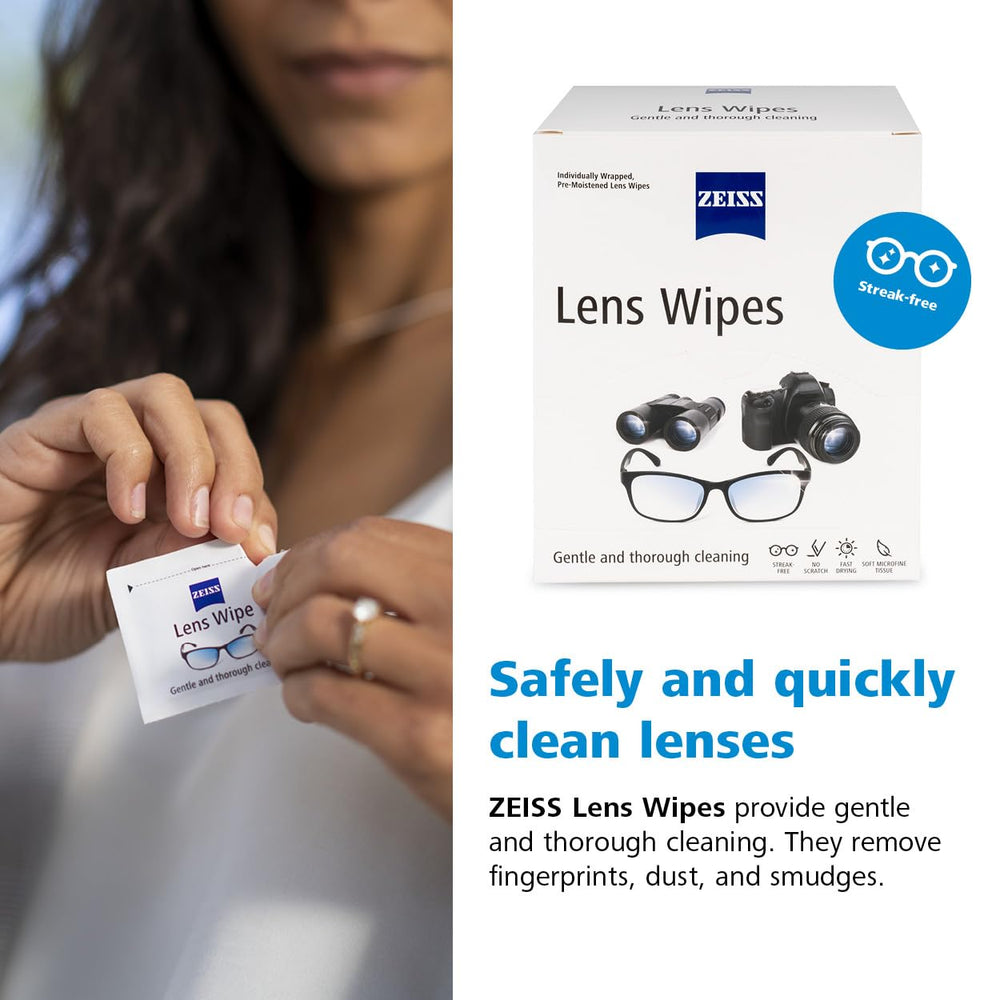 ZEISS camera lens wipes for quick, safe lens cleaning.