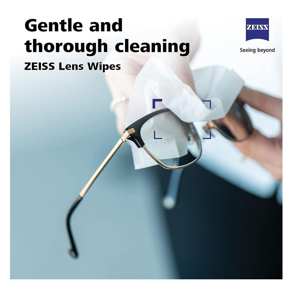 ZEISS lens wipes remove fingerprints safely from coated glass surfaces.