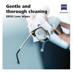 ZEISS lens wipes remove fingerprints safely from coated glass surfaces.