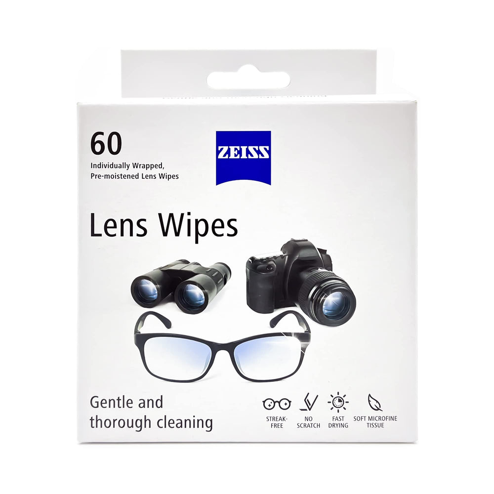 ZEISS Lens Wipes on-the-go individually wrapped for hygienic lens cleaning.