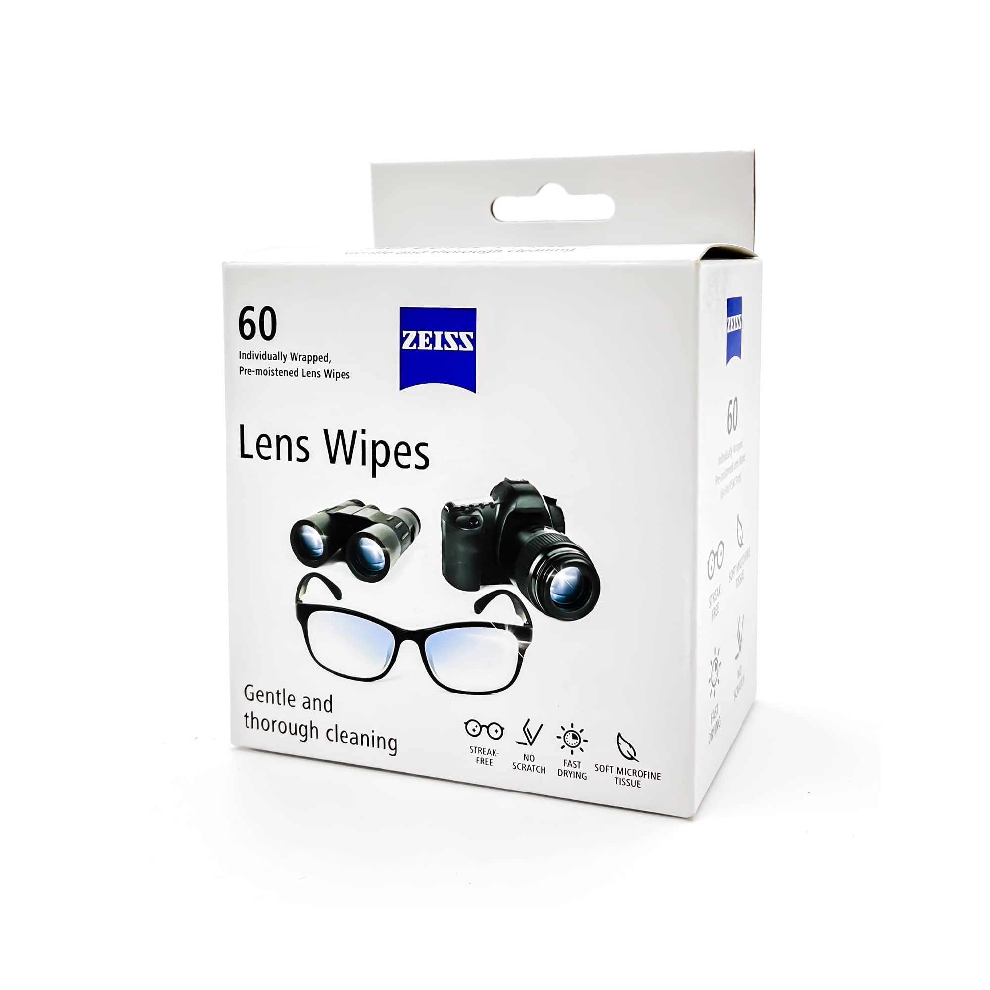 ZEISS Lens Wipes smudge removal keeps glasses clear.