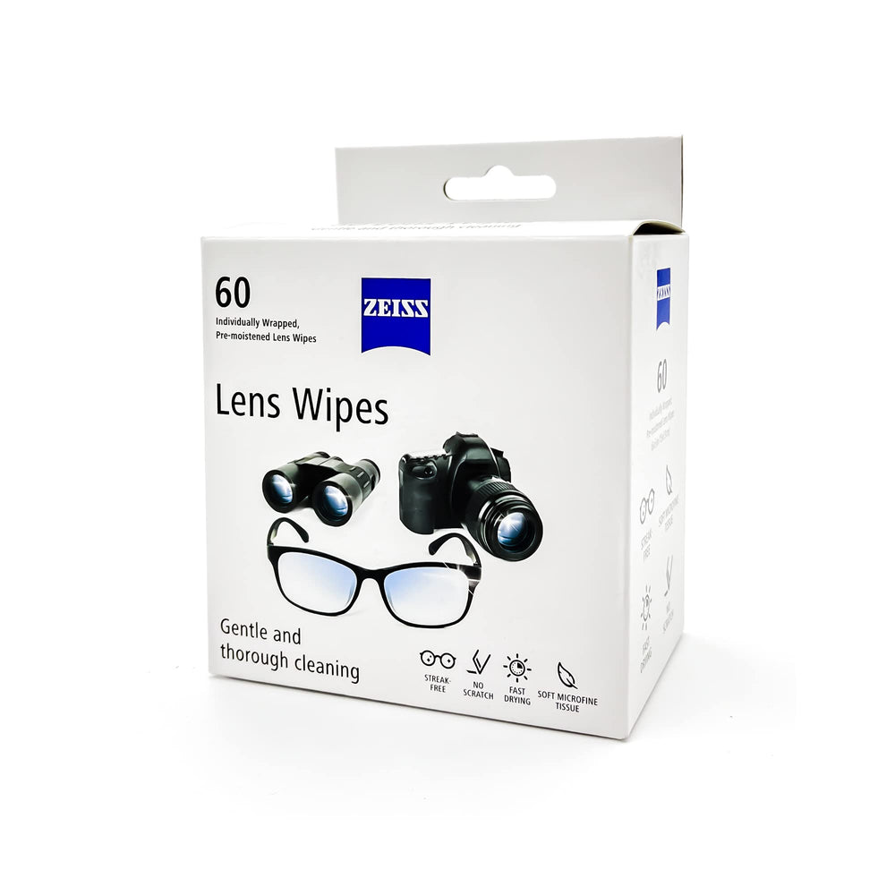 ZEISS Lens Wipes smudge removal keeps glasses clear.