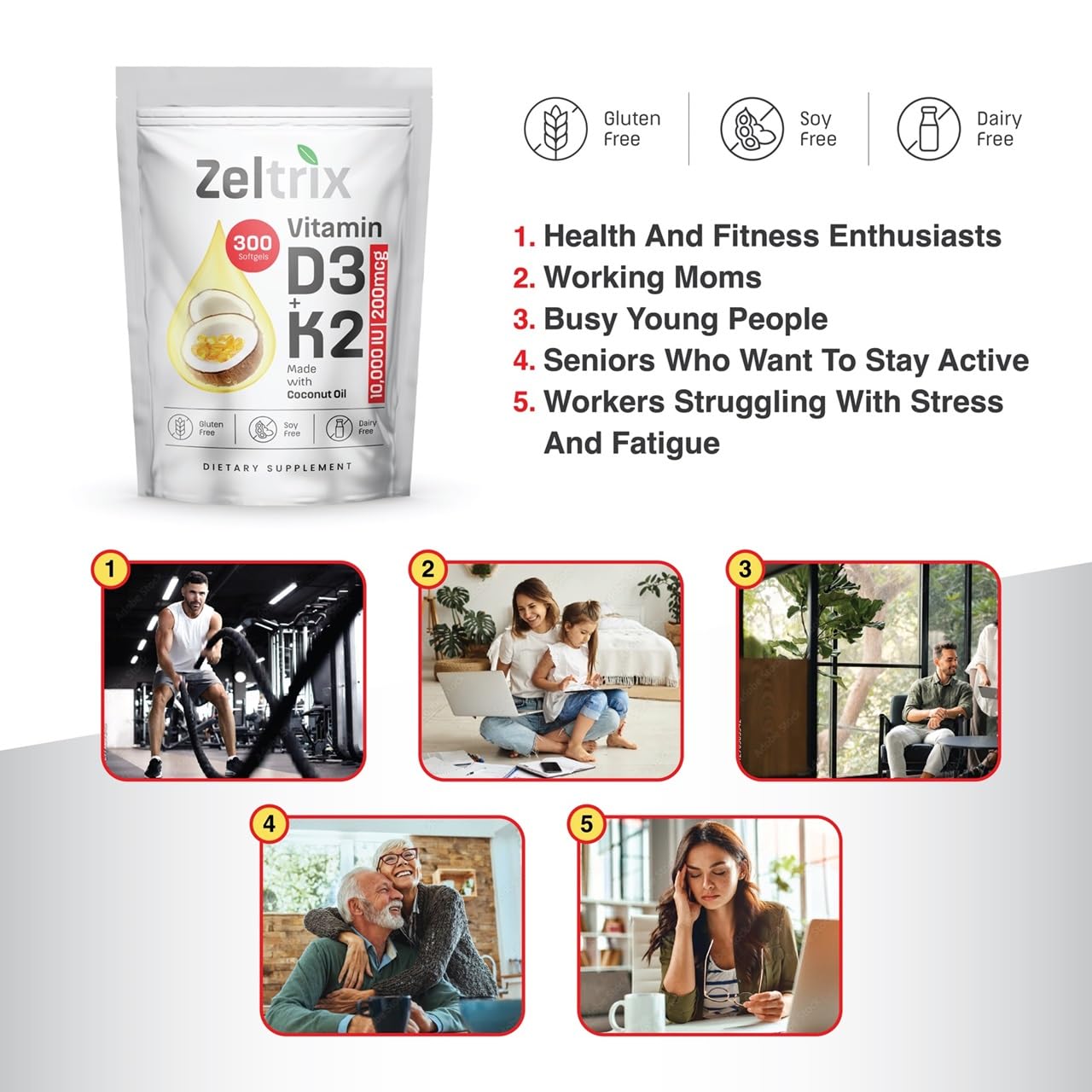 Zeltrix teeth and bones artwork emphasizes calcium support
