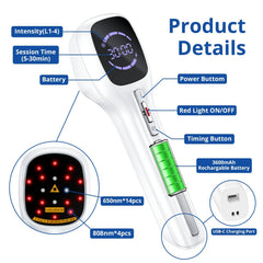 Zelvory handheld LLLT wand used for targeted muscle and joint support.