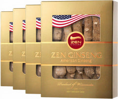 Zen Ginseng four-boxes American ginseng root package front view for energy support