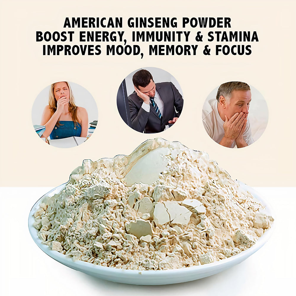 Zen Ginseng Powder back label—high potency, non-GMO, gluten-free for daily support.