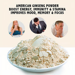 Zen Ginseng Powder back label—high potency, non-GMO, gluten-free for daily support.
