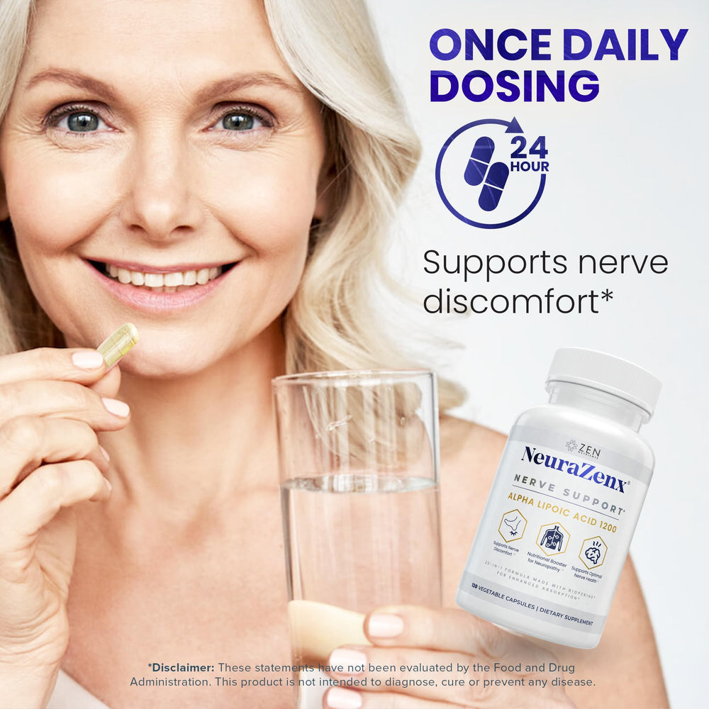 Zen Nutrients NeuraZenX turmeric capsules highlight subtle anti-inflammatory support.