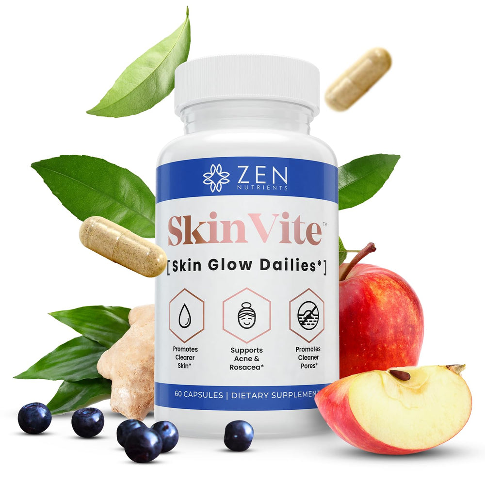 Zen Nutrients SkinVite bottle front for skin support and daily wellness