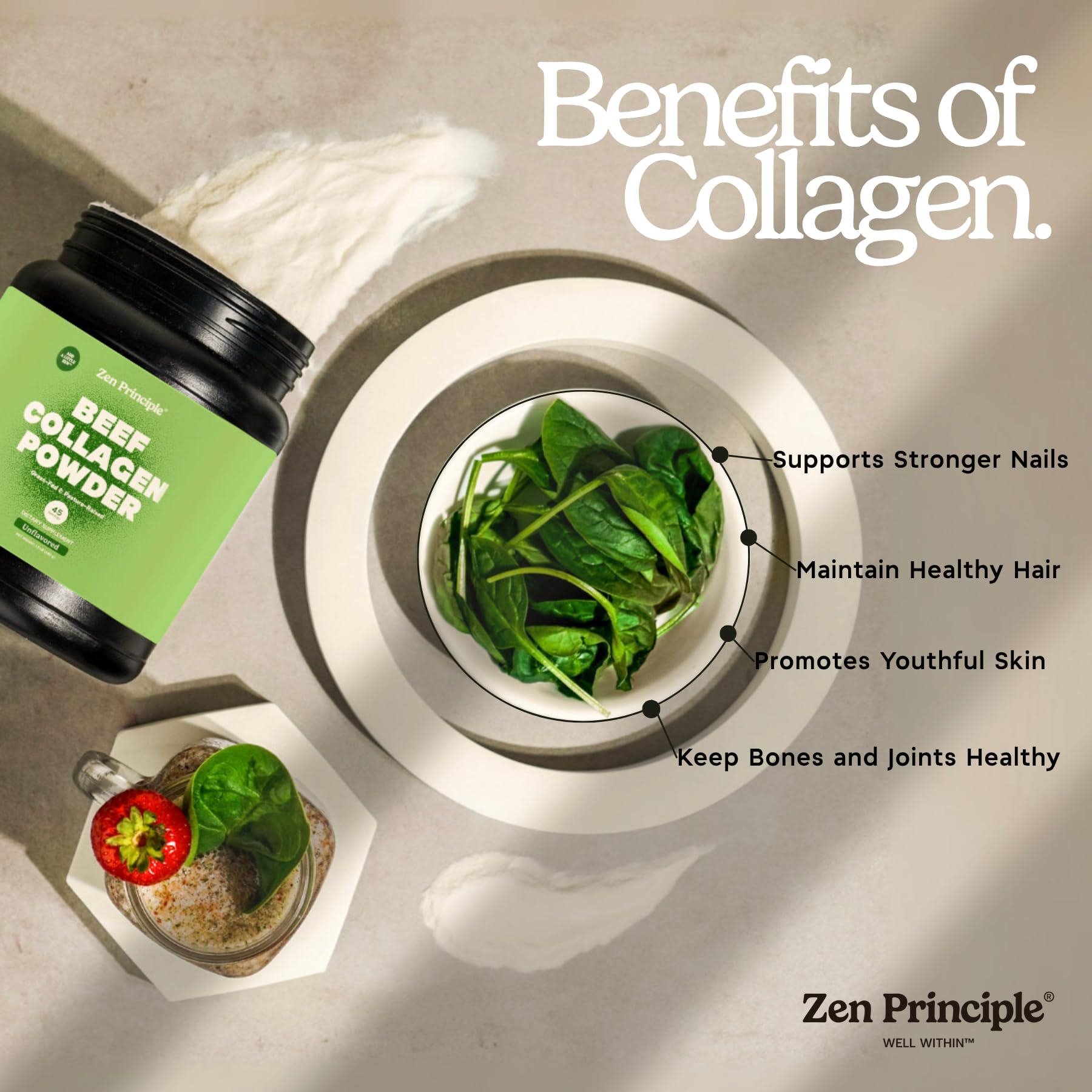 Zen Principle powder added to a keto or paleo smoothie for nutrition.