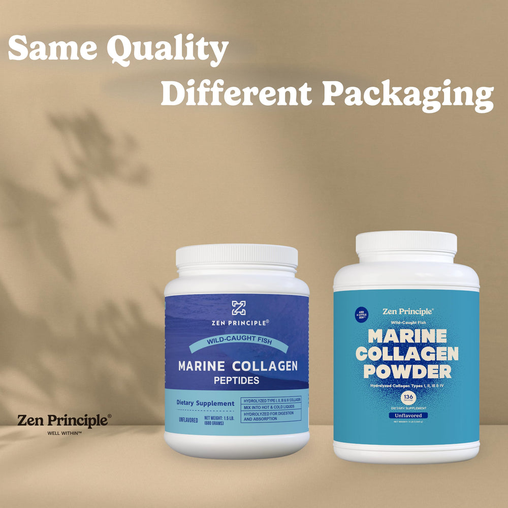 Zen Principle marine collagen powder dissolving in cold water for easy mix