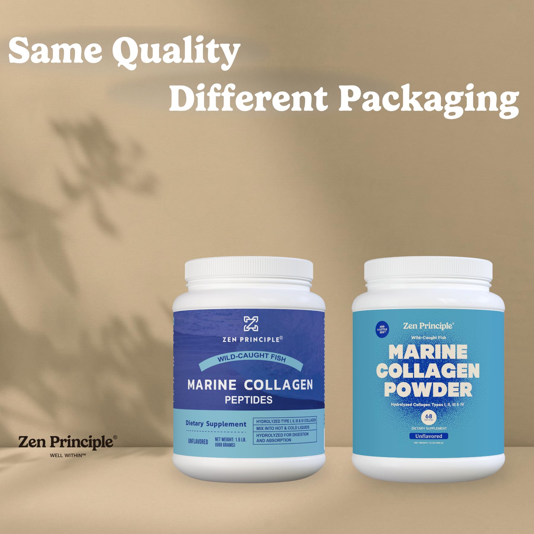 Zen Principle Marine Collagen powder dissolves easily in water for a neutral taste.