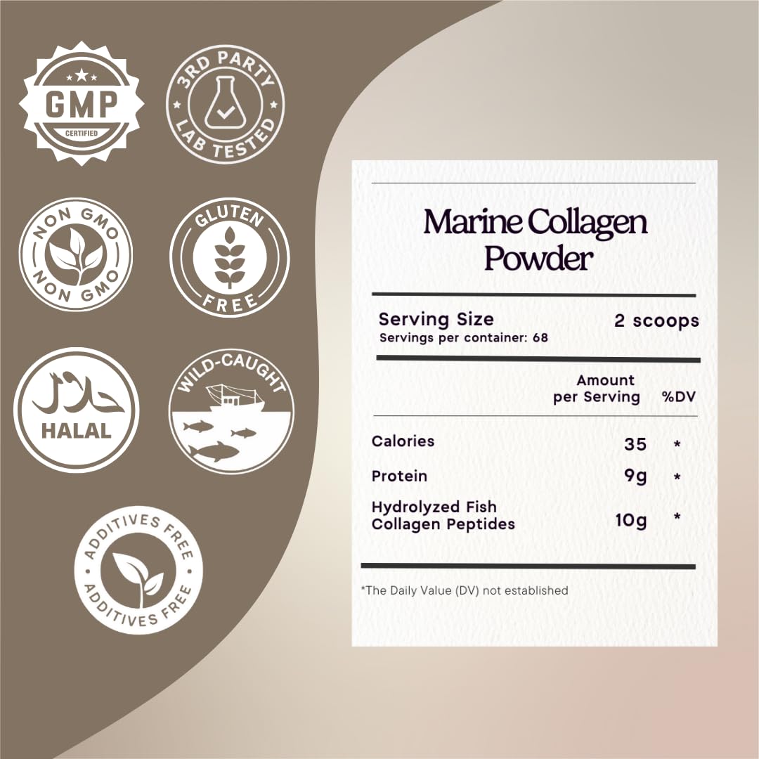 Zen Principle Marine Collagen Powder scoop measuring for smoothies.