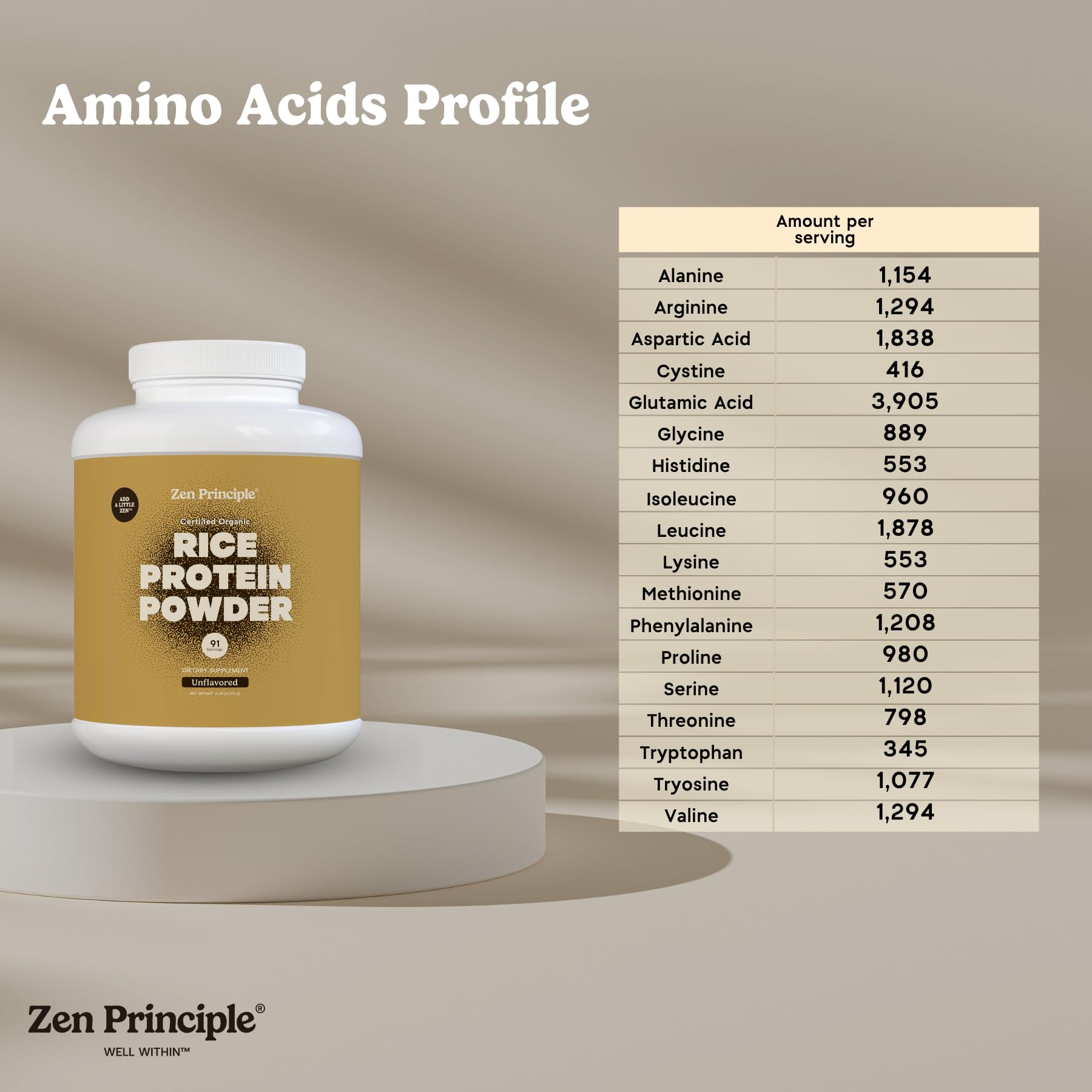 Zen Principle Organic Brown Rice Protein dissolving easily in water for a smooth drink