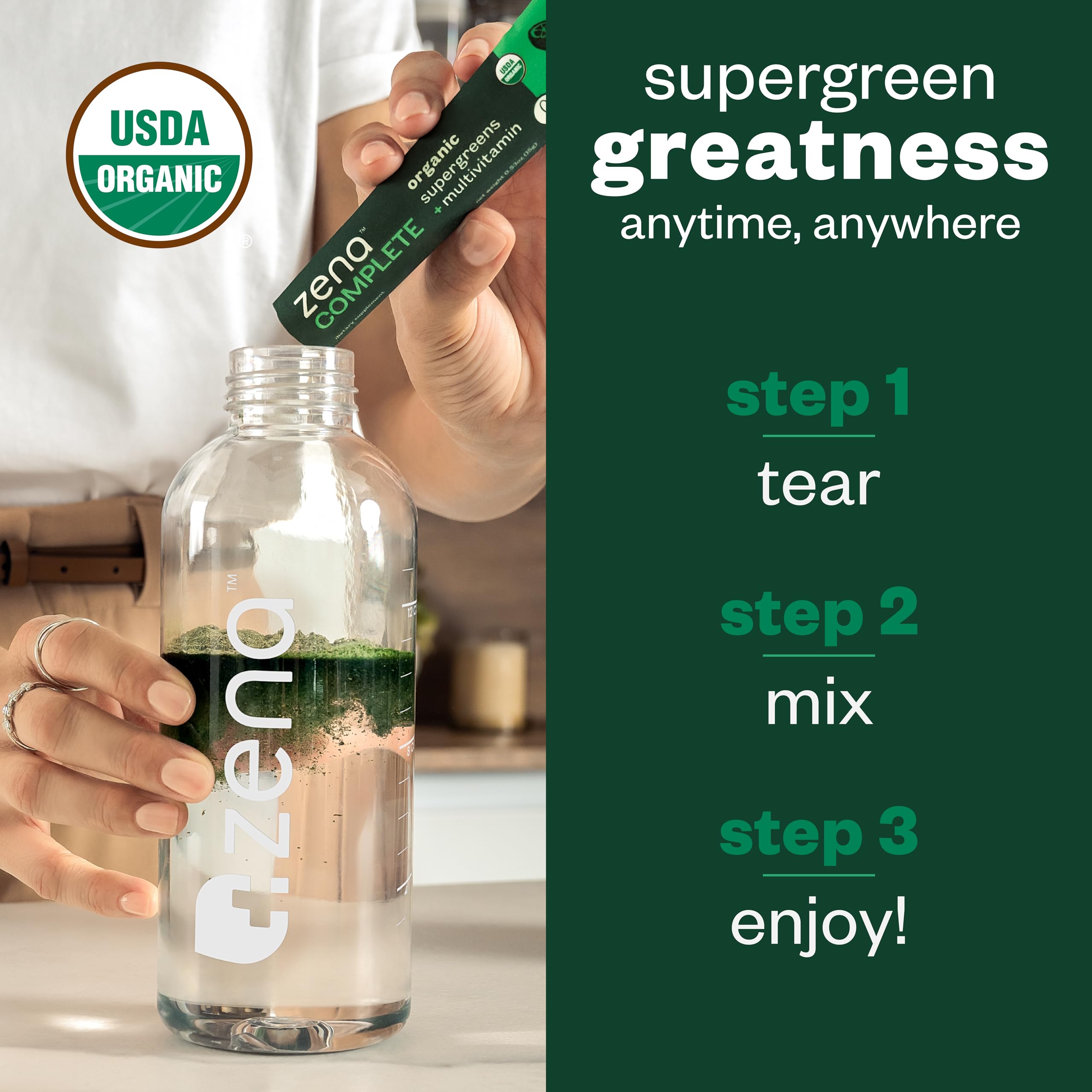 Zena Nutrition energy and immunity concept for an on-the-go lifestyle.