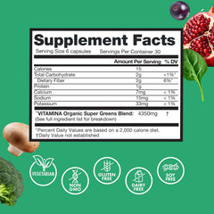 Zena Nutrition Organic Super Greens capsules in hand for on-the-go daily routine.