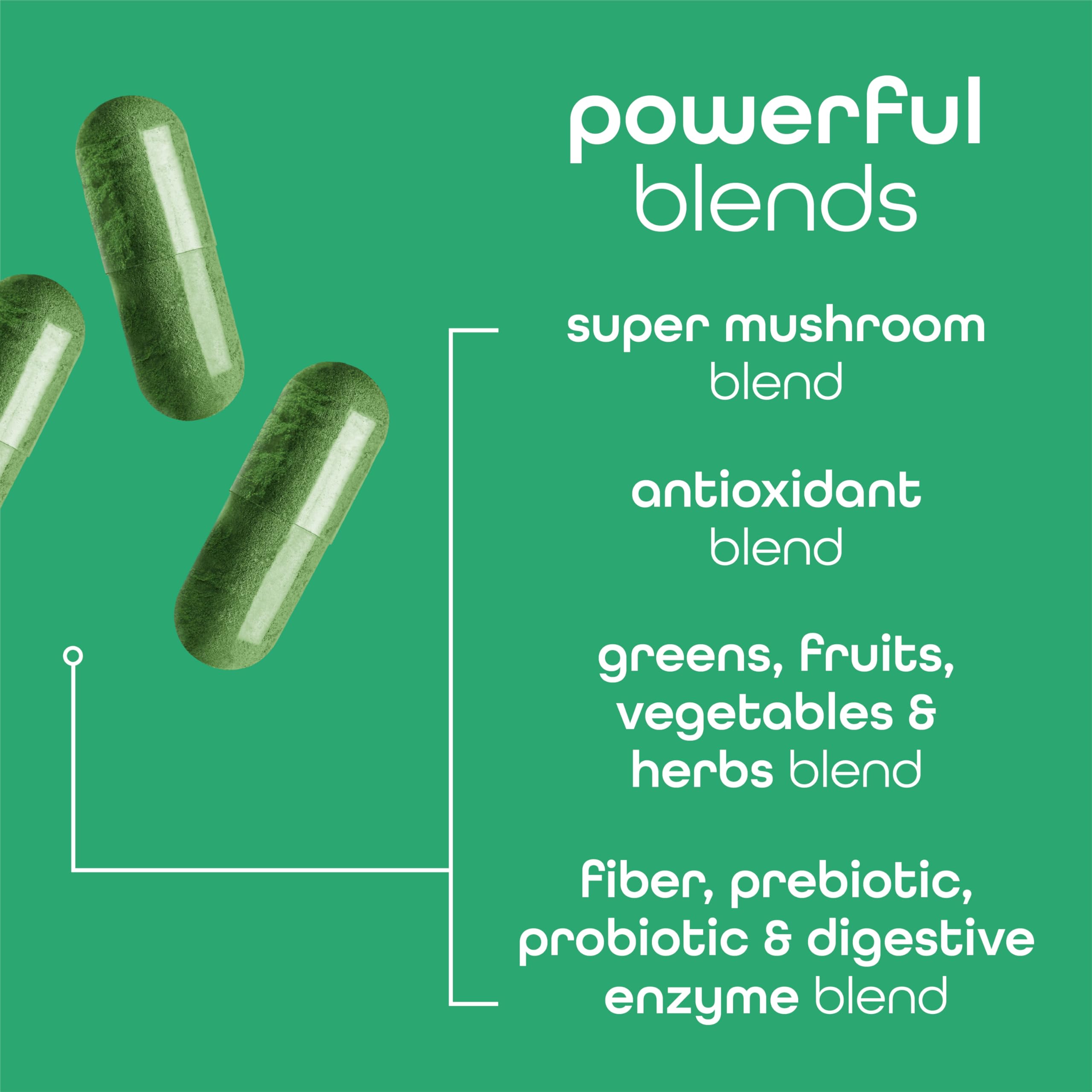 Zena Nutrition Organic Super Greens with digestive enzymes for easy digestion.