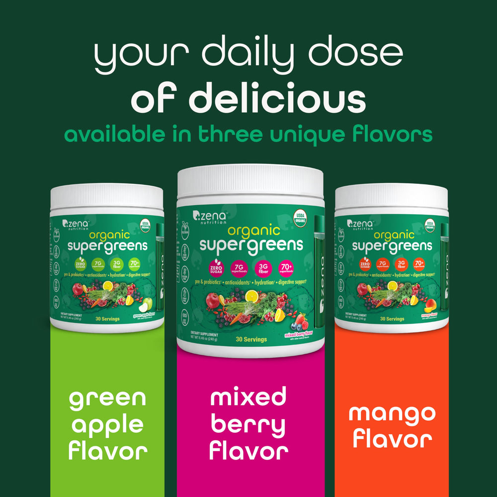 Zena Nutrition mushroom blend featuring cordyceps, reishi, and lion’s mane.