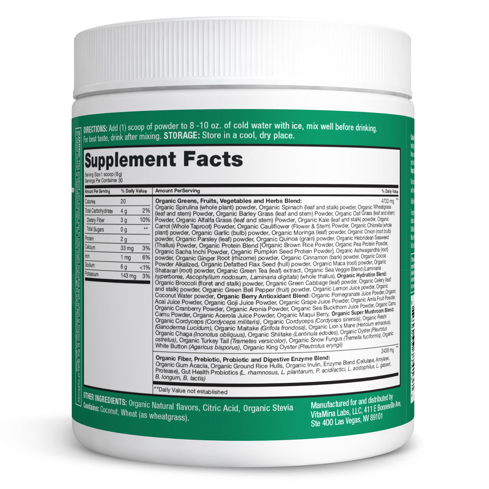 Zena Nutrition USDA Organic certified seal on packaging.