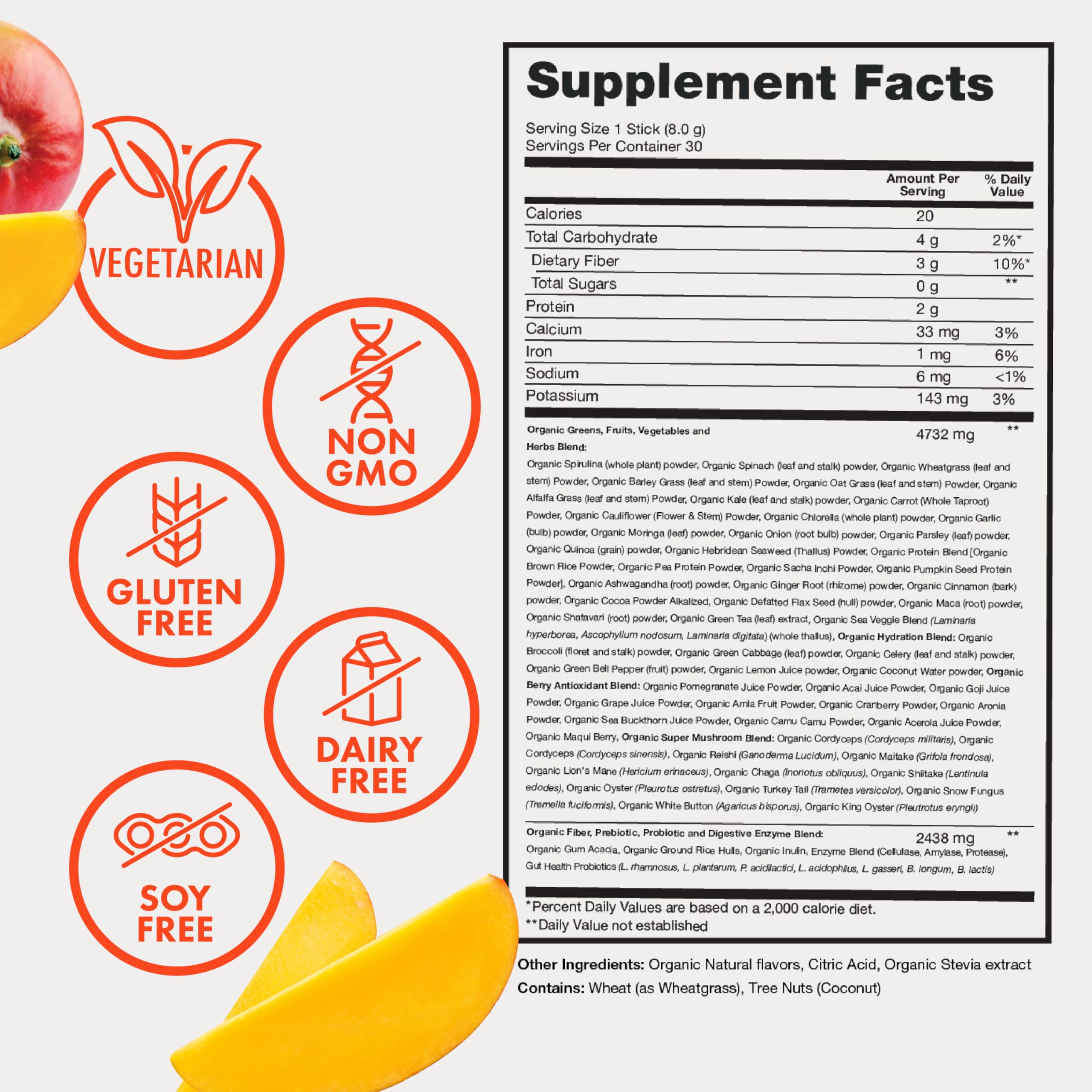 Zena Nutrition prebiotics and probiotics blend with digestive enzymes for gut health support.