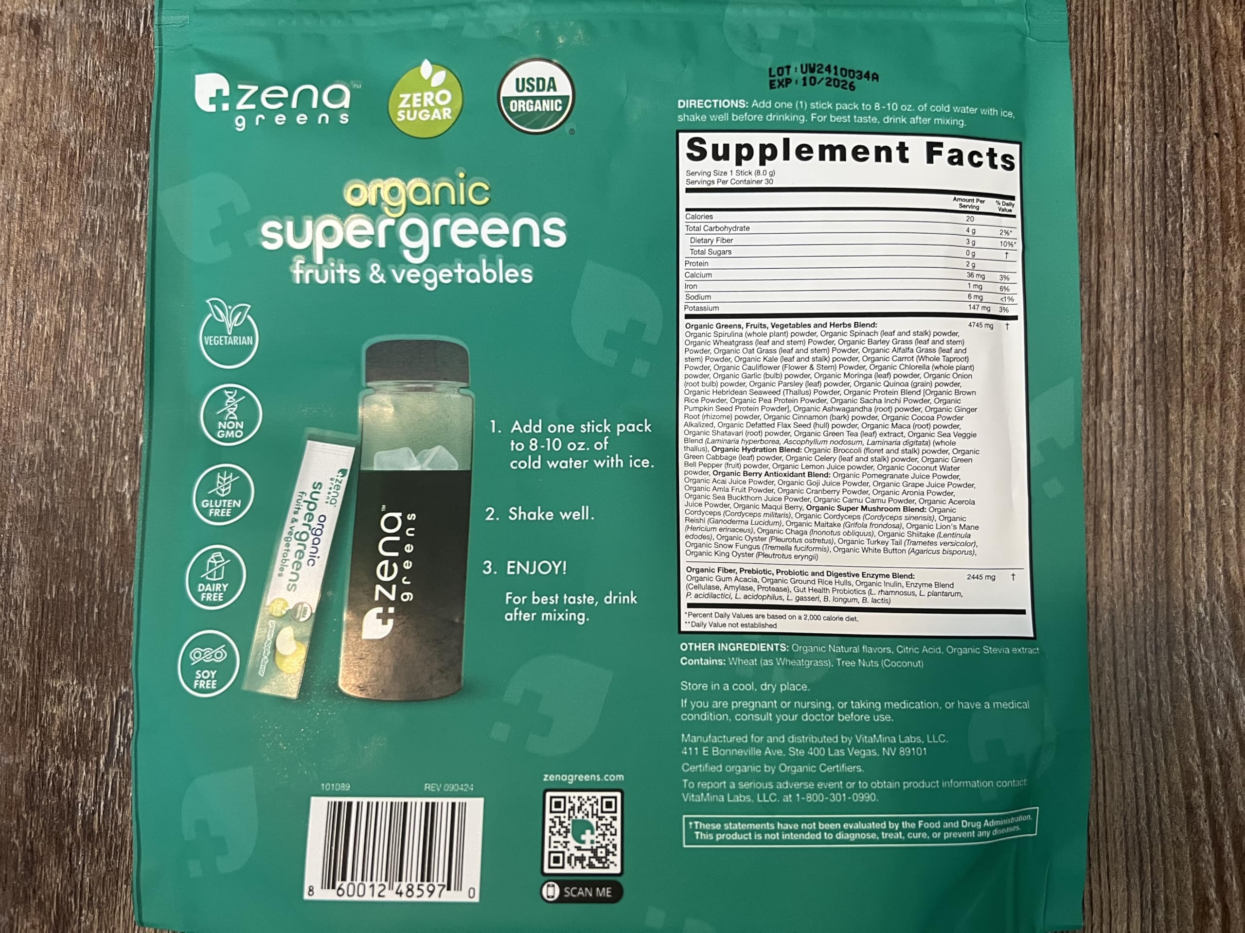 Zena Nutrition third-party tested for purity and potency assurance.