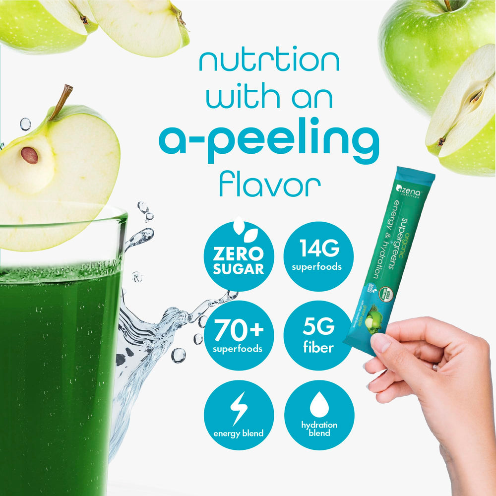 Zena Nutrition zero sugar formula with organic ingredients for wholesome support.