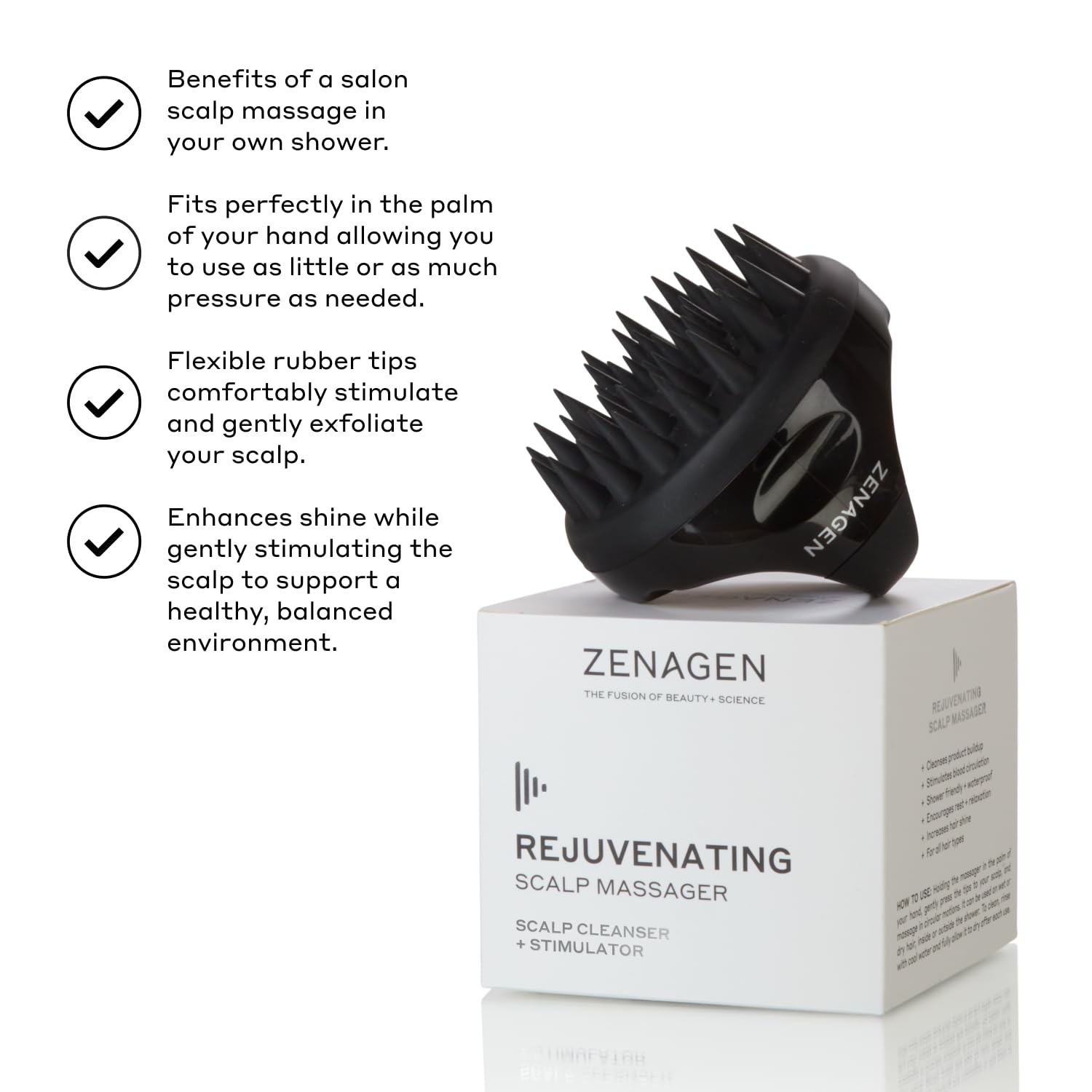 Zenagen massager suitable for all hair types, enhancing comfort and relaxation.