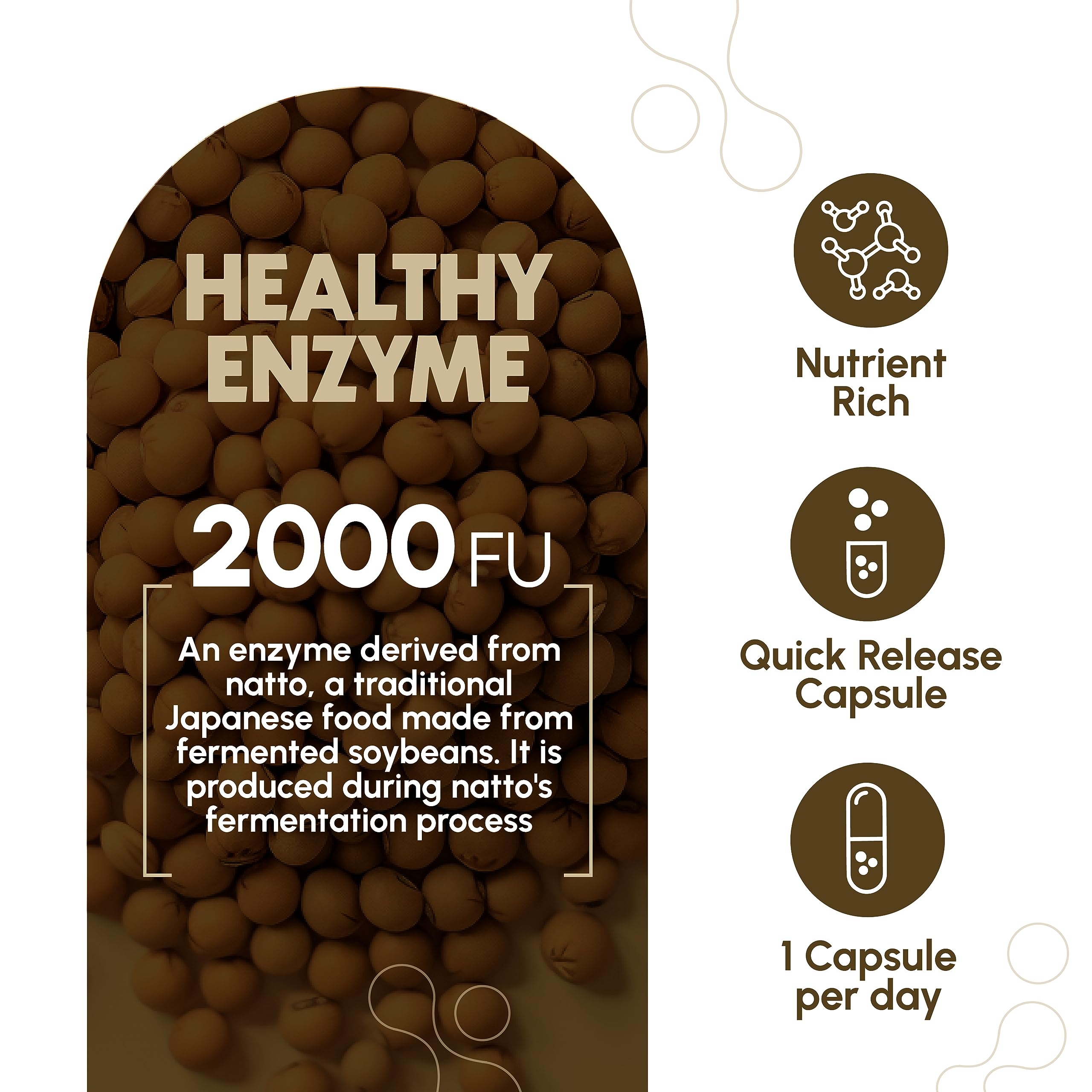 Zenavea nattokinase bottle label emphasizes purity and non-GMO design