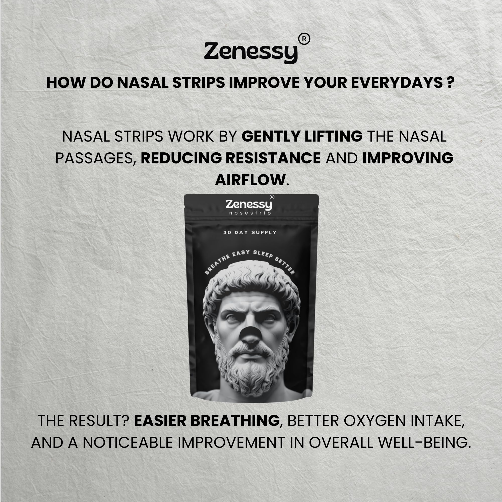 Zenessy Nasal Strips para deportistas, mejora la respiración durante el entrenamiento.